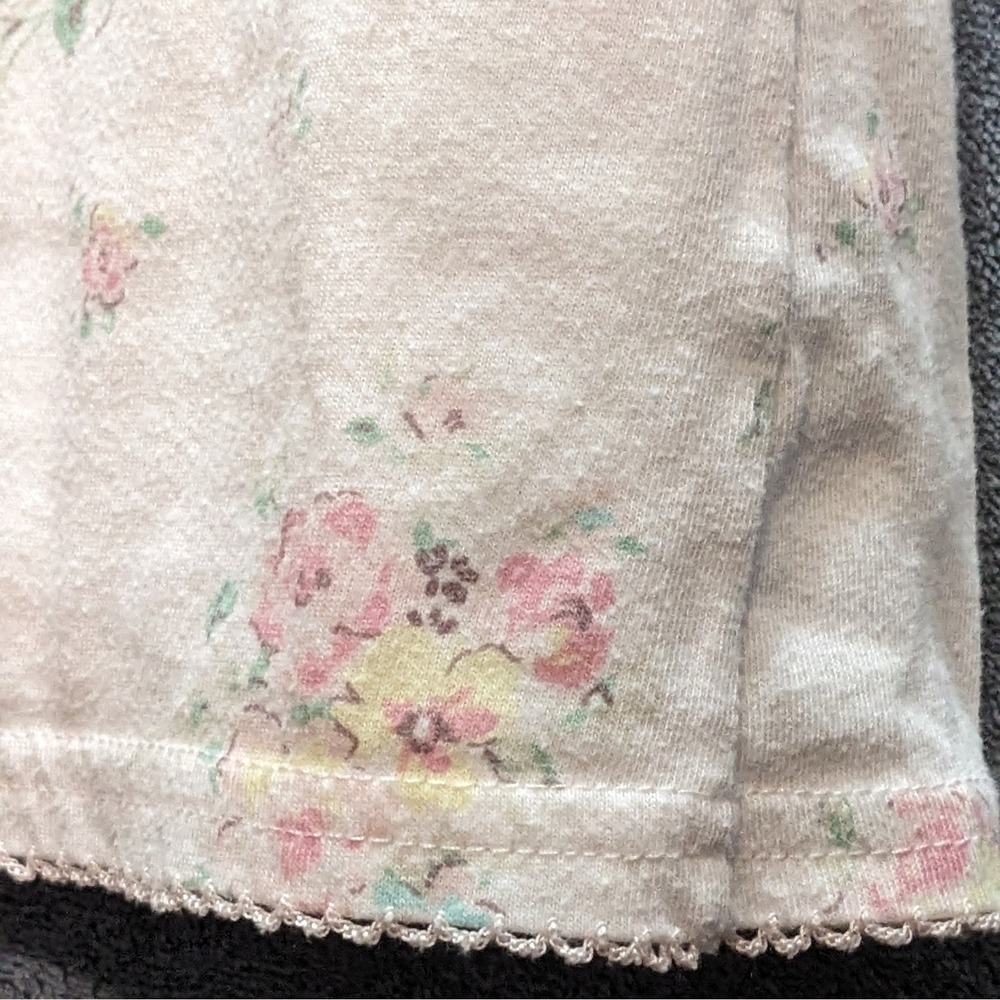 Miss Elaine Floral Nightgown Pink Smocked Lace Trim Flutter Sleeve Sleepwear S - Picture 10 of 12